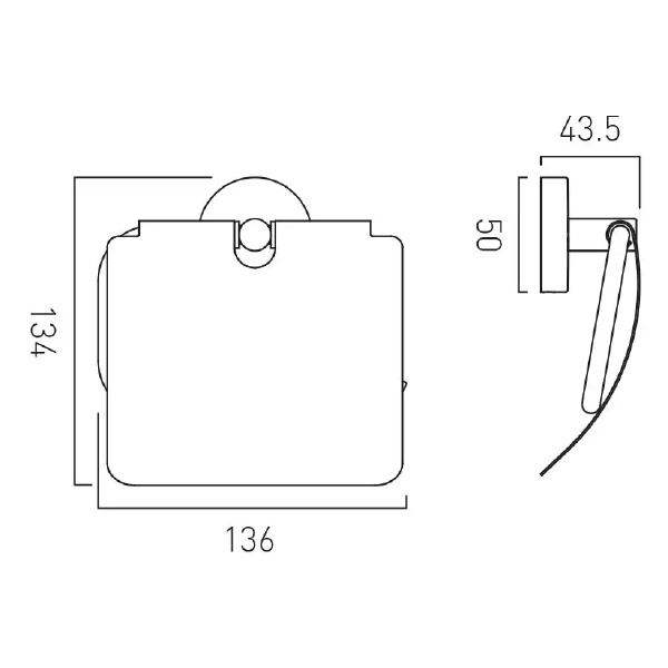 Vado Sirkel Covered Toilet Roll Holder